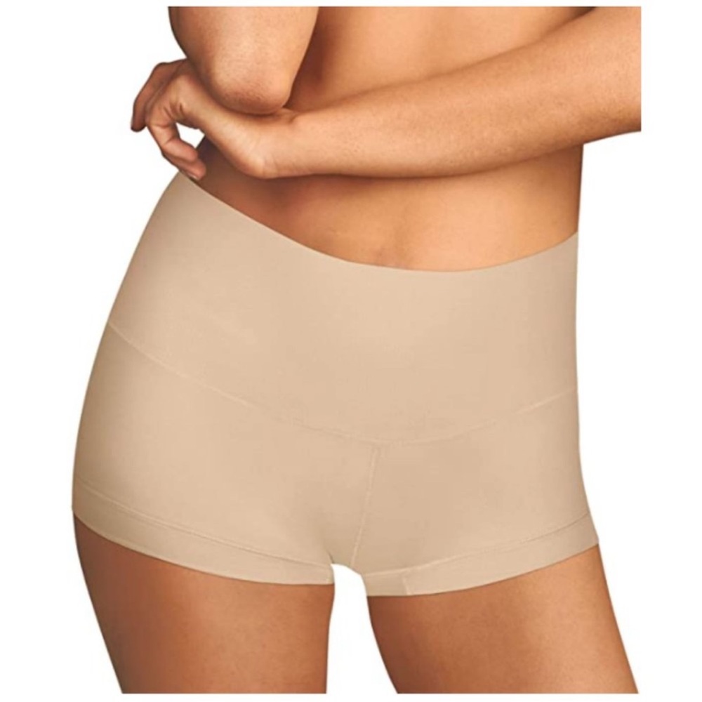 Maidenform Tame Your Tummy Shaping BoyShort High Waist Panty Beige
